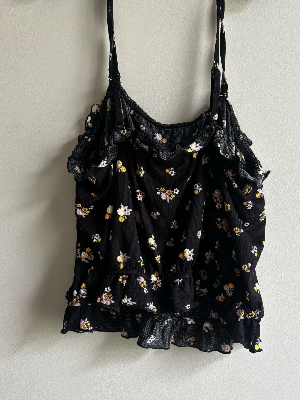 torrid Black Floral Ruffle Cami with Adjustable/Removable Straps - Picture 4 of 6